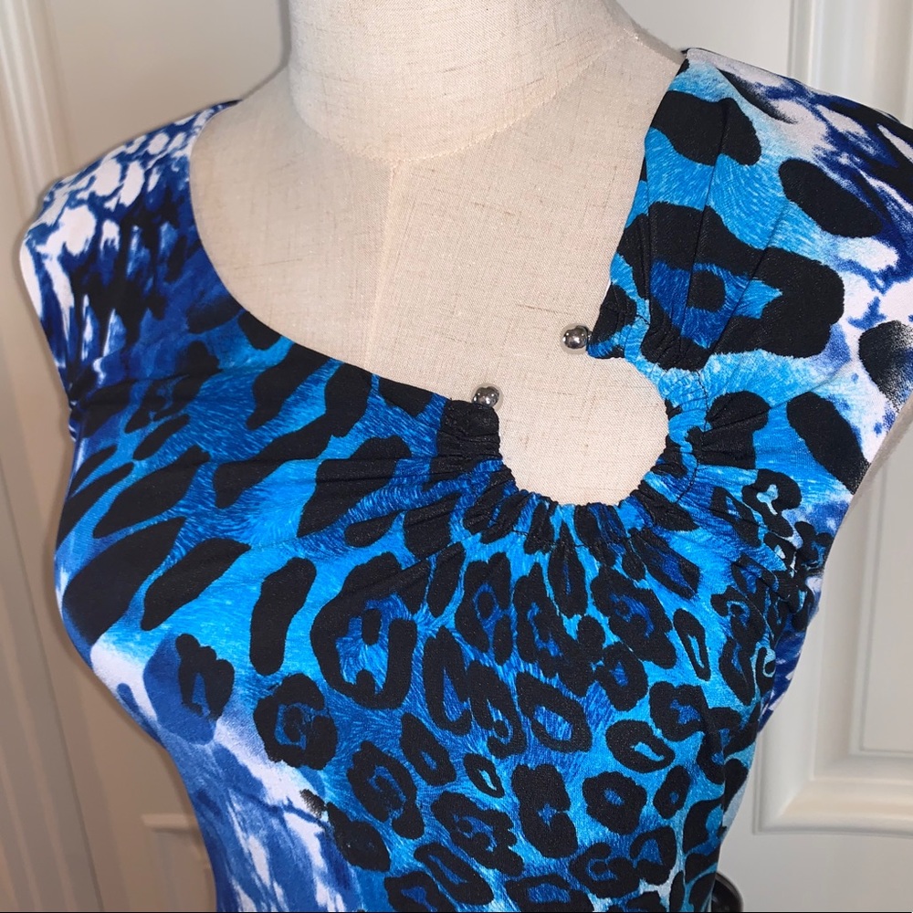 Cach’e Leopard/Snake Print Dress, Size 6 - image 3